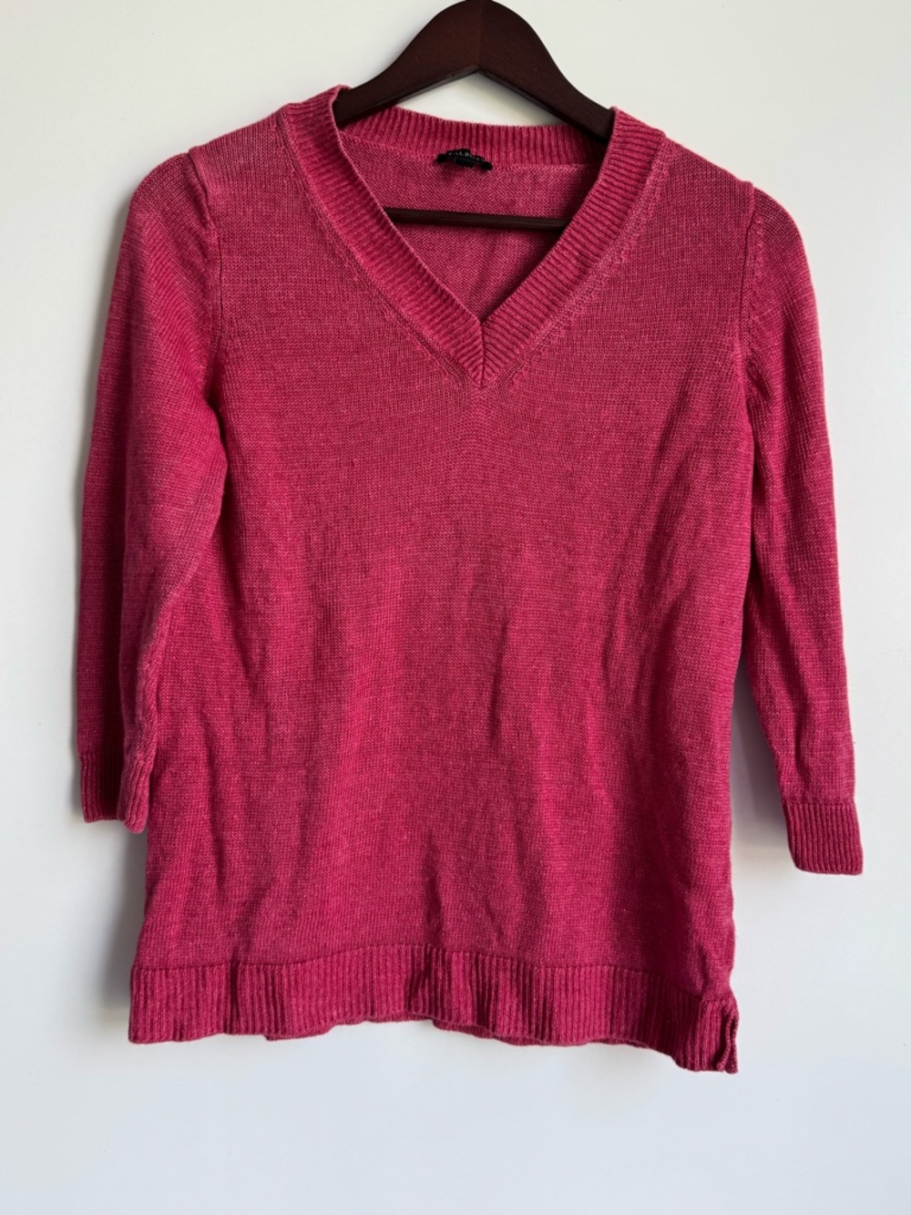 Talbots 100%‎ Linen Pink Sweater Knit Pink Women Medium Coastal Nautical Chic